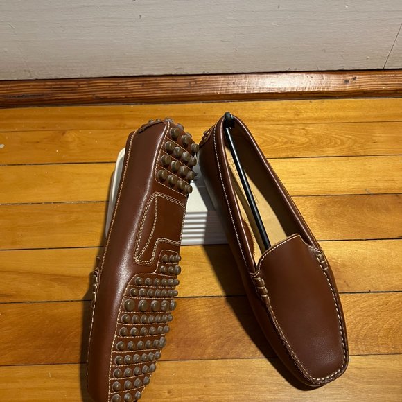 NEW Brown leather driving loafers/moccasins - Lands' End - Picture 5 of 9